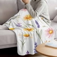 thumbnail image 3 of Pink Yellow Daisies Blanket Soft Cozy Warm Throw Blanket for Couch, Plush Fuzzy Flannel Fleece Blankets for Sofa, Spring Farmhouse Botanical Floral Bed Blankets Lightweight Gifts for Women, 32"x48", 3 of 9