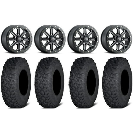 ITP Inertia Beadlock 15" Wheels Black +40mm 35" Coyote Tires Kawasaki Teryx Mule
