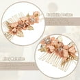 thumbnail image 6 of Unique Bargains 4 Pcs Rhinestone Hair Comb Hair Piece for Bride Wedding Flower Side Comb Headpiece Pink, 6 of 7
