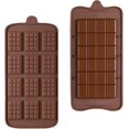 thumbnail image 1 of Moldes para barras de chocolate, molde de silicona desmontable para gomitas con chispas de chocolate, mini molde para gofres, bandeja para hornear con barra energética y proteína f, 1 of 5