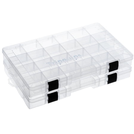 3600 Tackle Trays Plastic Storage Organizer Box With Removable Dividers - Boxes Fishing 3700 2 Packs/4 Packs