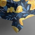 thumbnail image 4 of Yellow Lemon Slices DarkBlue Pattern Rectangle Tablecloth 60"x120",Waterproof Polyester Rectangle Table Cloth, Wipeable Spillproof Polyester Tablecloth for Dining, Camping, Indoor and Outdoor, 4 of 6