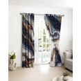 thumbnail image 3 of Blue Brown Blackout Curtains for Bedroom/Living Room, Thermal Insulated Kitchen Curtains, Modern Abstract Art Grommet Darkening Window Treatment Drapes 27.5"x39"x2, 3 of 8