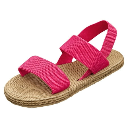 

PEASKJP Sandals for Women Dressy Summer Womens Lunna Open Toe Casual Ankle Strap Sandals (Hot Pink 8)