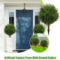 thumbnail image 3 of Artificial Cypress Topiary Trees for Outdoors, 19" Artificial Cedar Topiary Ball Trees with Ground Spike, UV Resistant Fake Shrubs Bushes Faux Plants for Front Porch Garden Home Decor (1 Pcs), 3 of 6