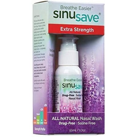 Sinusave Extra Strength / All-Natural, Drug Free, Nasal Wash & Allergy Spray / Sinus Spray for Fast Relief from Nasal Congestion / 1.7 FL OZ - 70% More Sprays as Other Leading Brands!