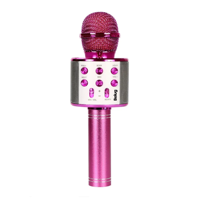 Micrófono Karaoke Inalámbrico con Bocina Belug Fucsia