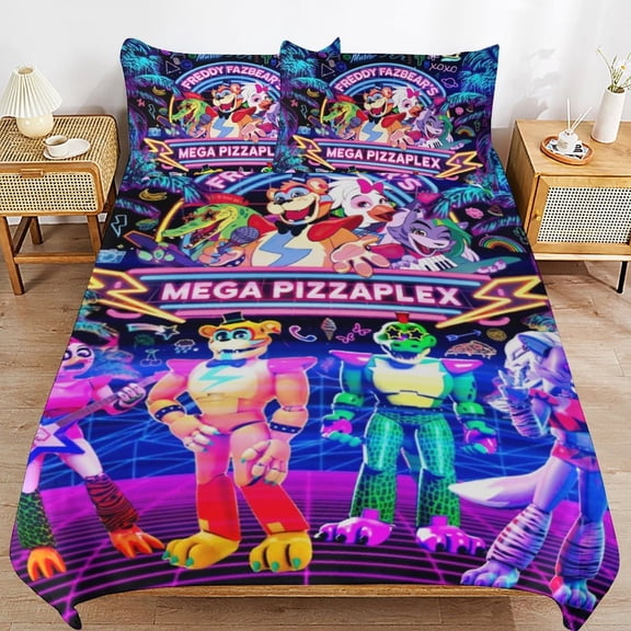 Comfortable Five Nights At Freddy'S Bedding 3 Pieces Set With Pillow Shams Duvet Cover for All Seasons 90"x90"