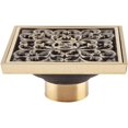 thumbnail image 1 of Caniveau de douche laiton antique - Carré, Invisible - 10 cm, 1 of 5
