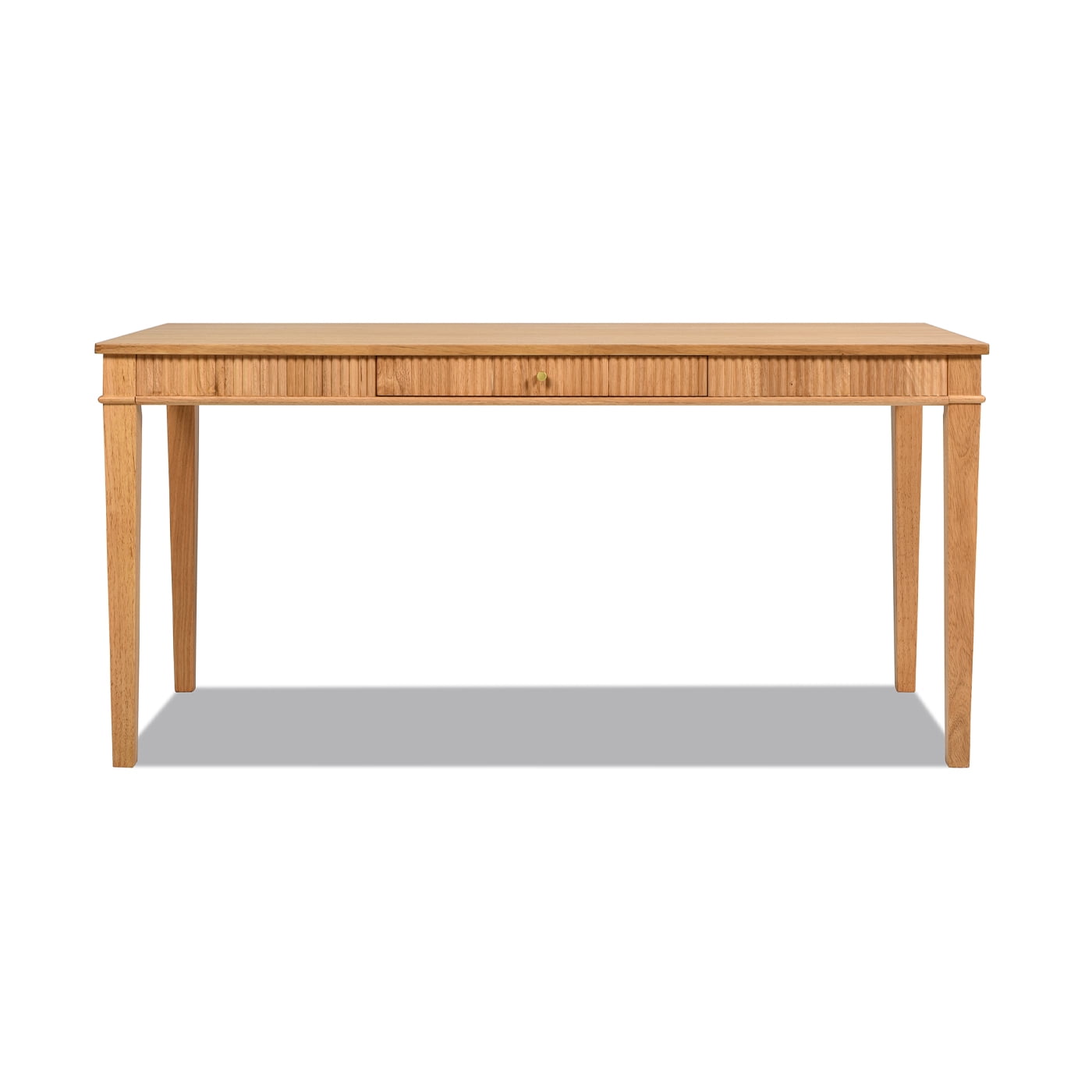 Dumont Modern Farmhouse 1-Drawer Fluted Home Office Writing Desk Natural Blonde
