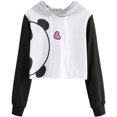 thumbnail image 1 of Sudaderas con estampado de panda lindo para mujer Sudadera con capucha con cordón Sudadera con capucha de manga larga Top corto Xemadio WMZY-682-3, 1 of 5