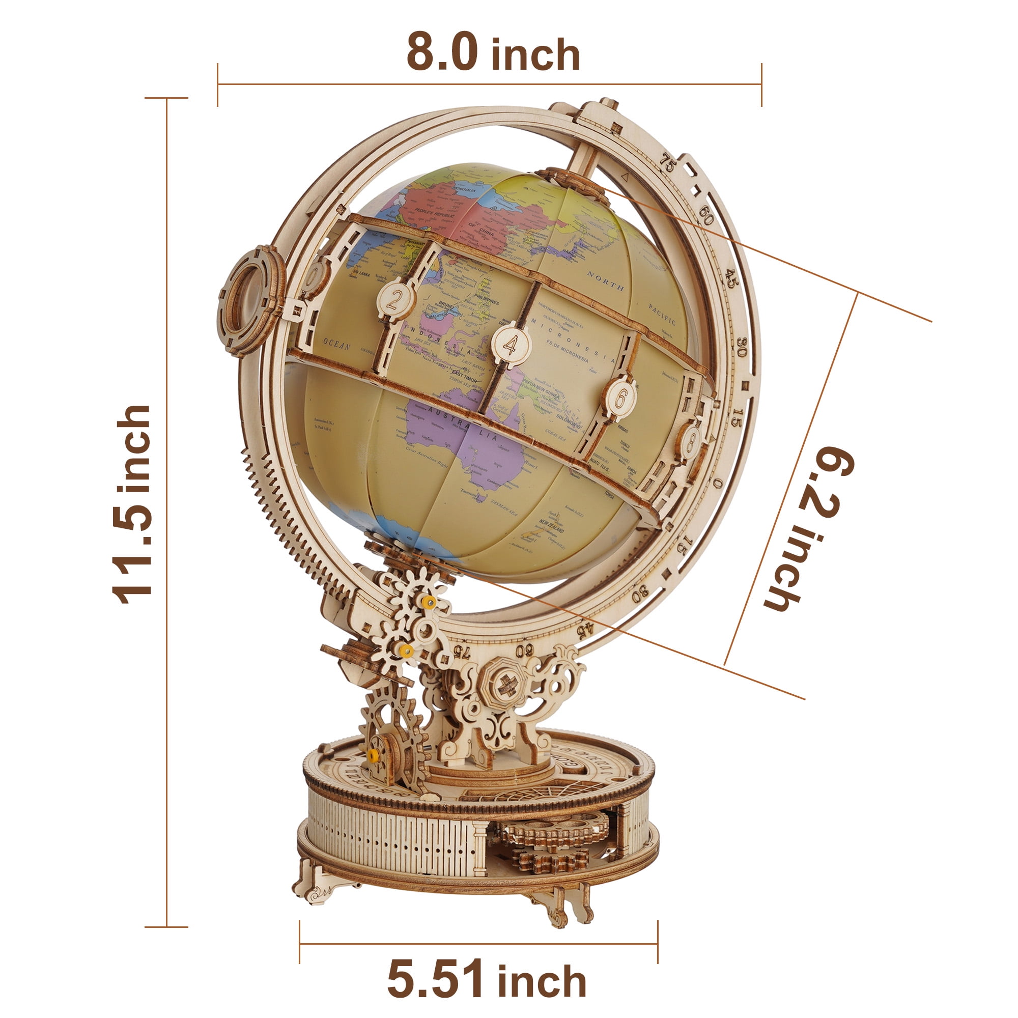 3D Wooden Travel Puzzle - World Globe