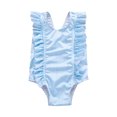 thumbnail image 1 of Maillot de Bain une Pièce à Volants à Rayures Verticales pour Bébé Fille Monokini, 1 of 12