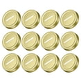 thumbnail image 1 of Unique Bargains 24Pcs Coin Slot Bank Lid for Mason Jar, Tin Plate Caps Inserts, 70mm, Gold, 1 of 5