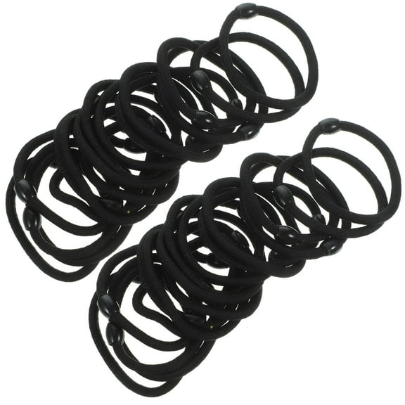 PBPBOX Hair Ties for Women Black Nylon 100Pack