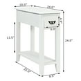 thumbnail image 4 of Giantex Narrow End Table, Slim Side Table w/Drawer, ightstand Bedside Table for Small Spaces, (2, White), 4 of 8