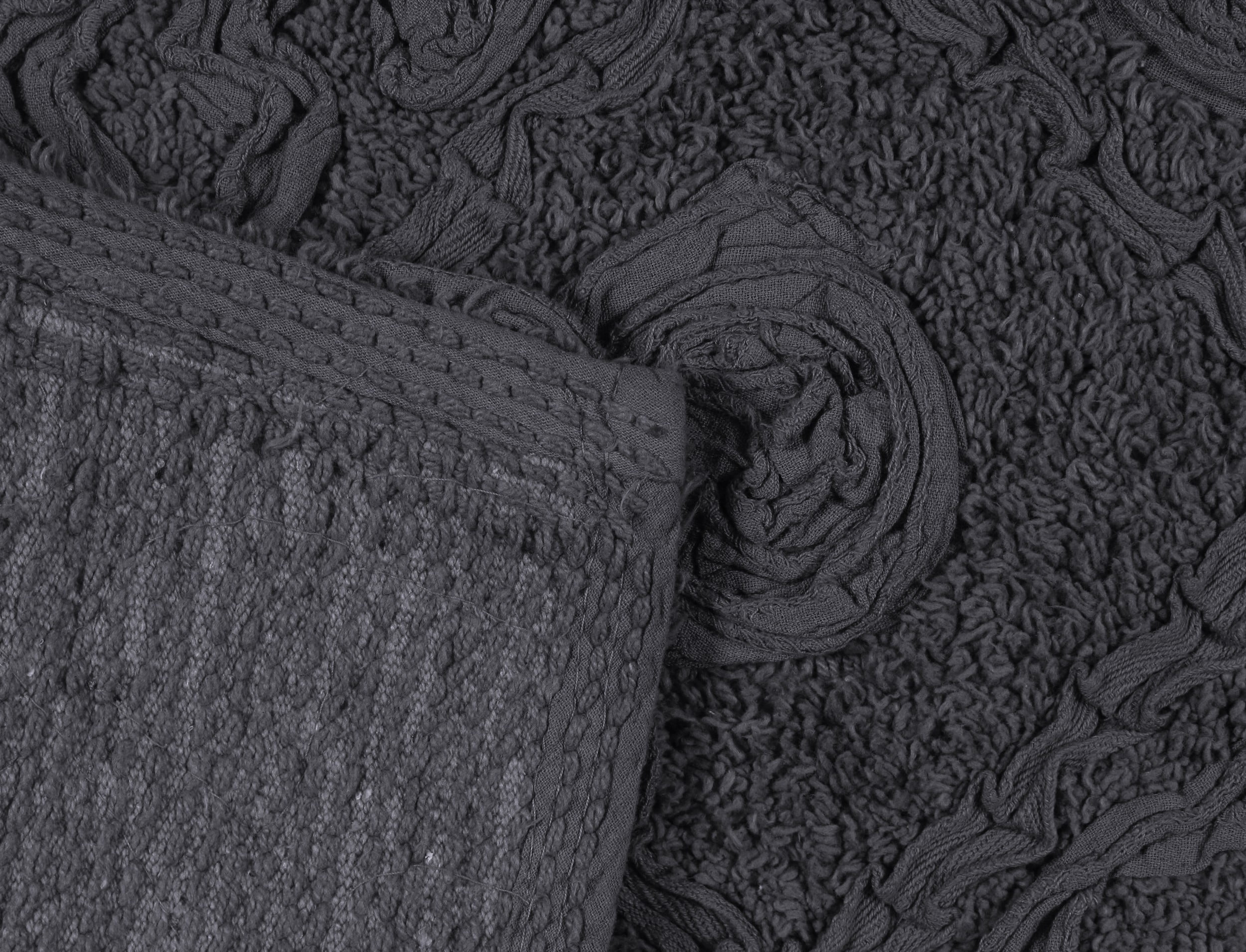 Home Weavers Modesto Collection Toilet Rugs U Shaped Contour Rug, Extra Thick Bathroom Rug, Non-Slip Contour Mat for Bathroom, 100% Cotton Soft & Absorbent, Machine Washable, 20"x20" Contour, Gray