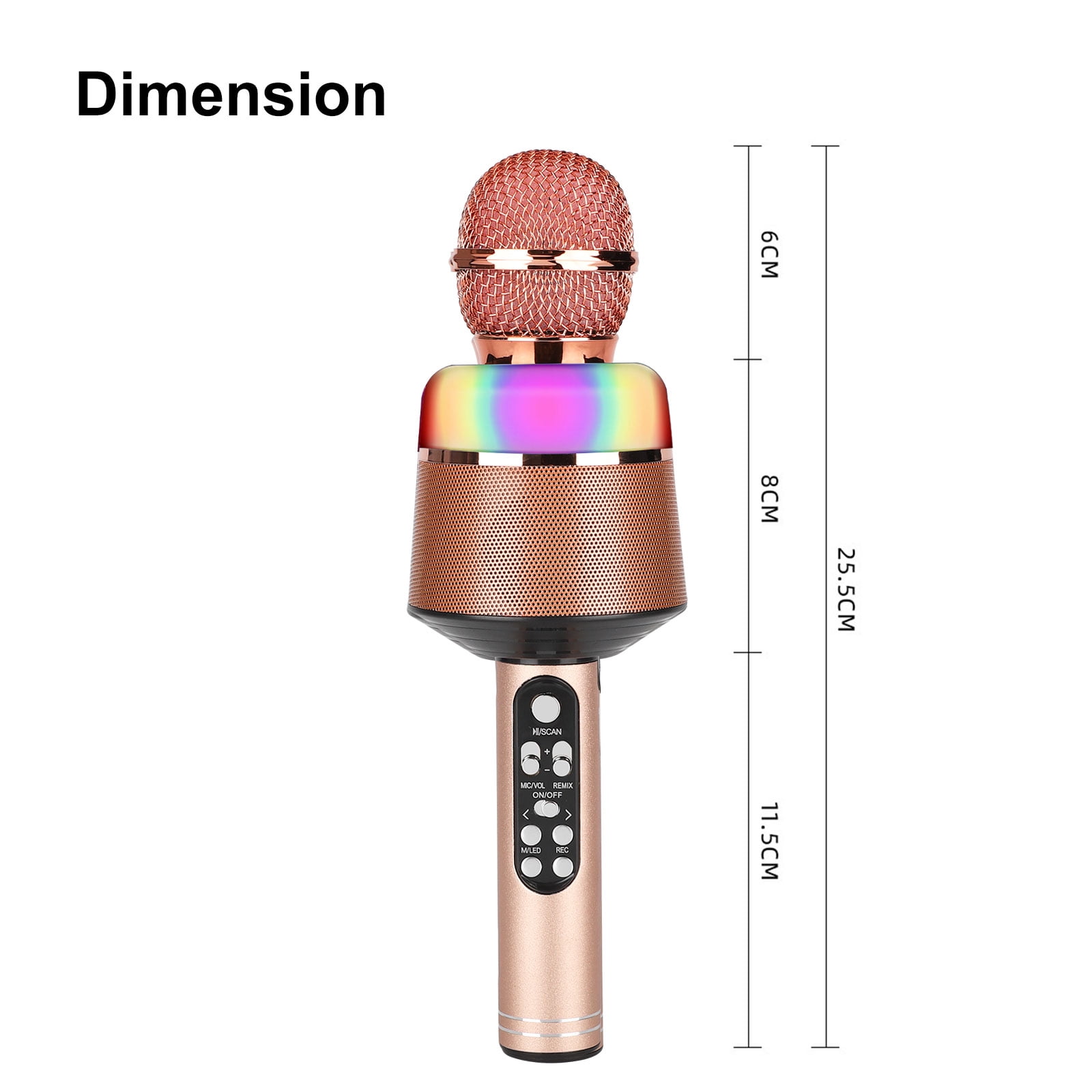 LNKOO Bluetooth 5 in 1 Karaoke Wireless Microphone with LED Lights, Portable Microphone for Kids, Best Gifts Toys for Kids, Girls, Boys and Adults
