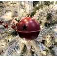 thumbnail image 2 of Haute Decor Red Metal Jingle Bell Ball Ornaments, 6 Count (3.35"), 2 of 5