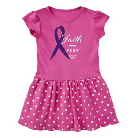

Inktastic Faith Over Fear Gynecological Cancer Awareness Purple Ribbon Gift Toddler Girl Dress