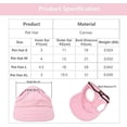 thumbnail image 3 of Gorra de béisbol para perros, gorra deportiva para exteriores, moderna gorra para el sol, ajustable, de verano, a rayas, con agujeros para las orejas (M-Rosa), 3 of 5
