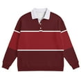 thumbnail image 6 of Zimjoy Men's Waffle Shirts Big and Tall Casual Polo Shirt Henley Button Long Sleeve T Shirts Striped Fall Clothing, Wine 5XL, 6 of 6
