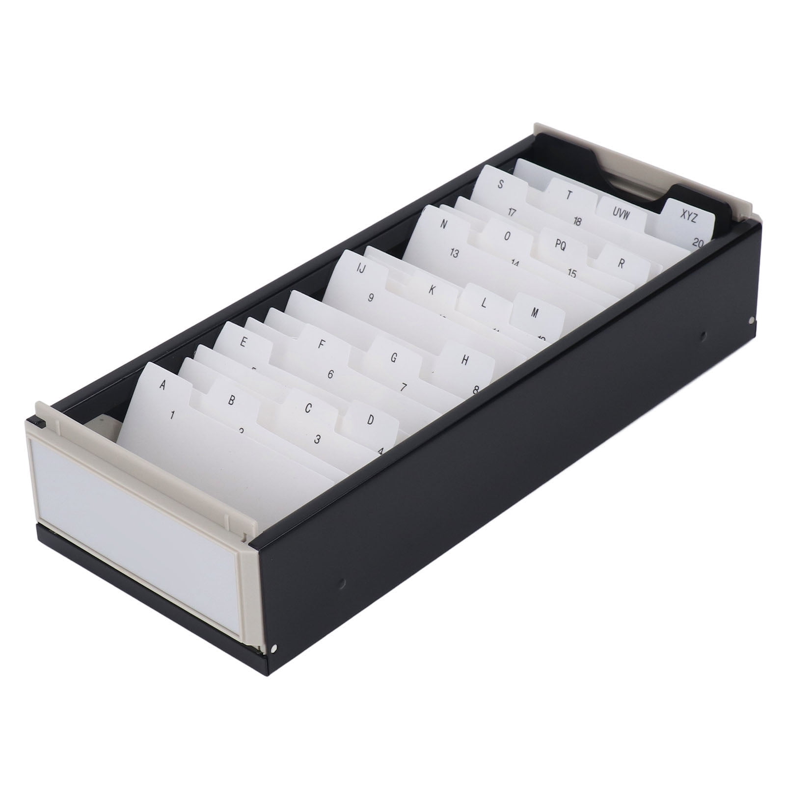 Riousery Index Card Holder Hold 800 Business Cards A To Z Organizer Box with High Transparent Cover for Office and Desktop Black 11.02 x 5.12 x 3.15 inches / 28 x 13 x 8 cm