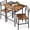 Brown, variant on Best Choice Products 3-Piece Modern Dining Set, Square Table & Chairs Set w/ Steel Frame, Storage Rack - Medium Brown/Black