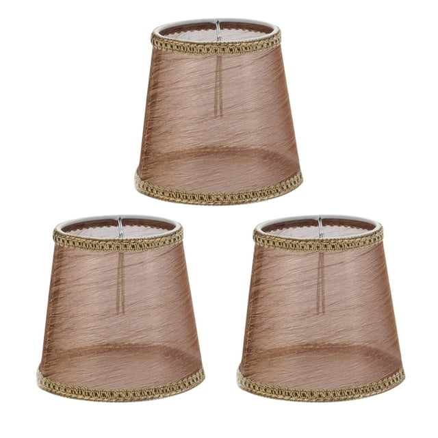 Bewildely Juego de 3 pantallas de lámpara gris, pantalla de tela de gasa transparente para iluminación de suelo de Iluminación novedosa Café Bewildely HA003677-03