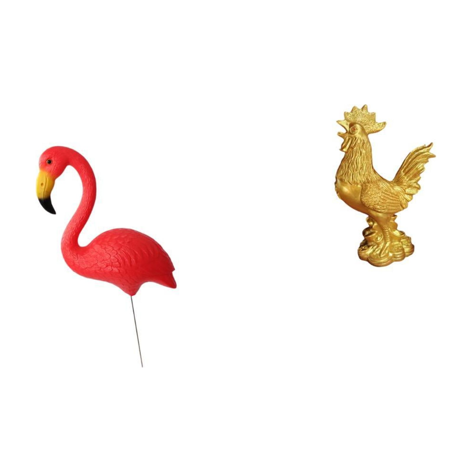 Miulika Bird Statue Figurine Yard Art Ornament Backyard Fairy Garden Accessories Flamingo Garden Stake Sculpture for Holiday Spring Chicken Figurine Feng Shui Decor Home Decorations Rooster