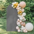 thumbnail image 2 of Geometric Grey,Wedding Arch Cover,Stretchy Spandex Arch Backdrop Stand Covers 5 FT,Abstract Contemporary Minimalist Line Round Top Arched Backdrop Cover for Birthday Party Ceremony Baby Shower Event, 2 of 9