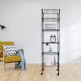 thumbnail image 3 of 6-Tier Heavy Duty Steel Shelving Unit with Wheels and Hooks, 63" H x 17" W x 12", 3 of 6