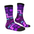 thumbnail image 3 of Lsque Geometry Dash Printed Men's Crew Socks, Soft Durable Breathable Moisture-Wicking with Odor Control Cotton socks, 3 of 7