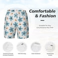 thumbnail image 6 of Picia Flower Leaves pattern Mens Swim Trunks with Compression Liner Stretch Beach Shorts Quick Dry with Zipper Pockets No-Chafing Board Shorts-Large, 6 of 9