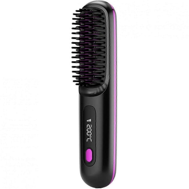 Hair Straightener Brush | Hair Straightener Comb Dual Voltage | Portable Hair Straightening Brush | USB Charging Hair Straightener, Electric Hot Comb