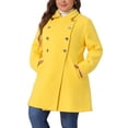 thumbnail image 6 of Agnes Orinda Women's Plus Size Winter Coats Double Breasted Peacoat Outerwear Jackets 3X Yellow, 6 of 7