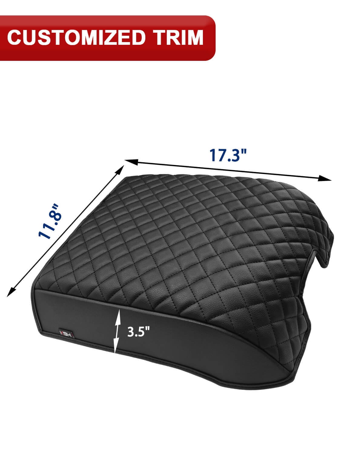 KBH Ford Center Console Cover for 2015-2020 F150 Accessories, 2017-2022 F250-F550/2018-2024 Expedition, Black Leather Middle Console Cover Cushion Pad for Truck Interior (Bucket Seat)