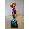 thumbnail image 5 of Nifao Chrome Popeye Cartoon in Purple Shirt on Black Base Resin Statue – Home Decor Sculpture, 9"L x 8"W x 16"H, 5 of 11