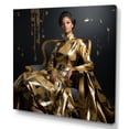 thumbnail image 2 of Designart "Glamorous African American Woman In Sparkling Gold Portrait" Pop Art Canvas Wall Art, 2 of 7