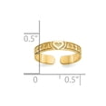 thumbnail image 2 of 10k Yellow Gold Textured Polished Love Heart toe ring toe ring for Women - .6 Grams, 2 of 2