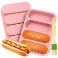 thumbnail image 1 of Moldes de silicona Holyenten para panecillos de hot dog 15 x 23 cm, paquete de 2, 1 of 6