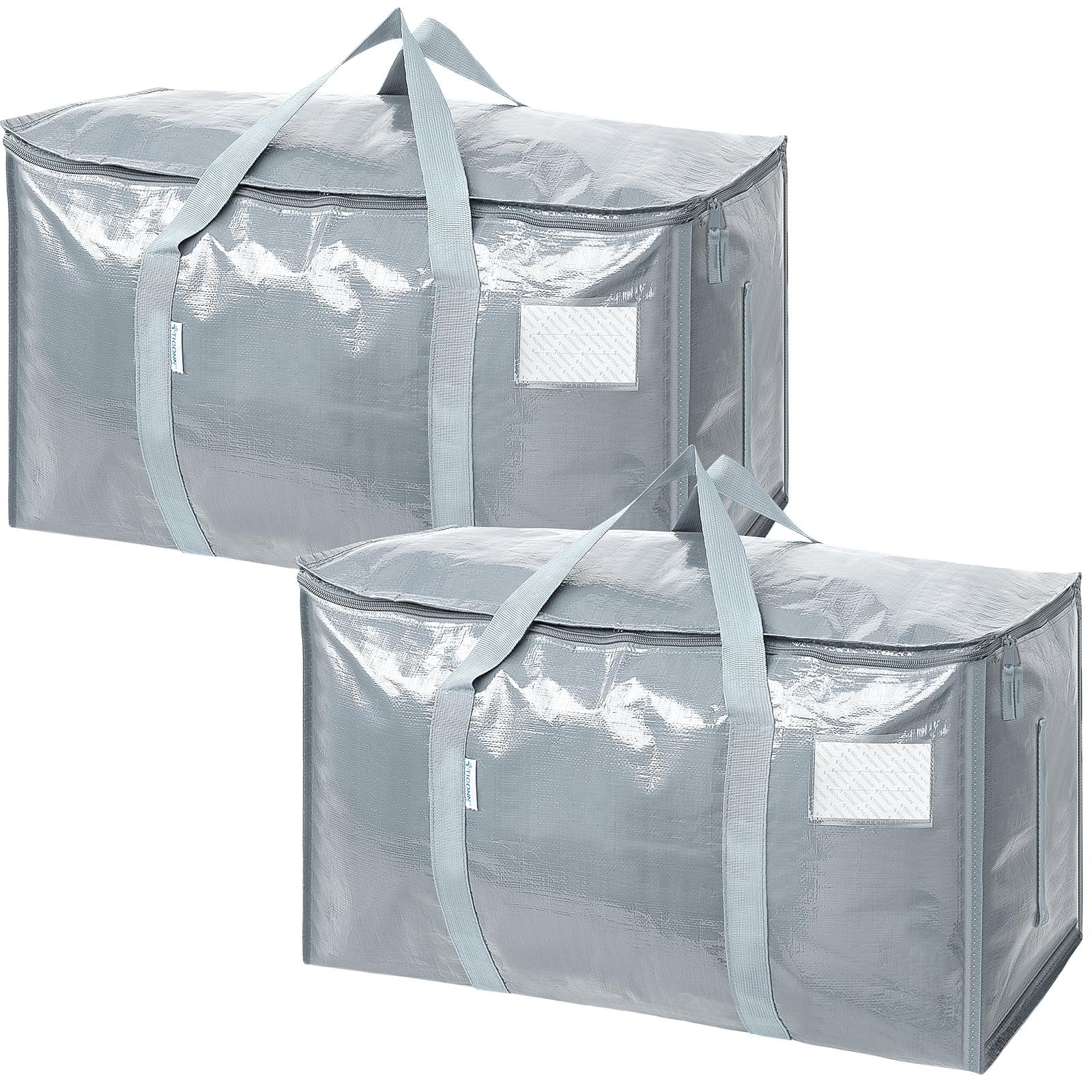 Large Moving Bags Heavy Duty with Zippers & Carrying Handles Durable Storage Bags Moving Boxes for Closet Organizers and Storage (2 Pack)