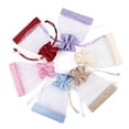thumbnail image 2 of Juego de 50 bolsas de regalo con cordón, de malla, transparentes, con ventana, para envolver dulces, joyas y pendientes., 2 of 5