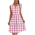 thumbnail image 2 of ClodeEU Women's All Over Print V-Neck Sleeveless Maxi Dress ,Beach Casual Tank Dress with Button-Front Detail Pink,Womens Plus M, 2 of 6