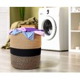 thumbnail image 2 of Modern Rustic Black and Beige 12" x 12" Eco Friendly Woven Rope Storage or Plant Basket, 2 of 6