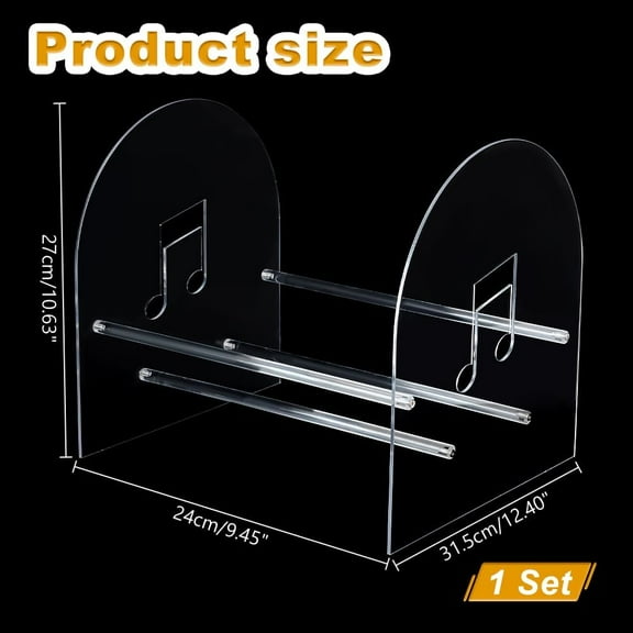 Arch Shaped Acrylic Vinyl Record Storage Holder Rack Music Album Display Stand for Music Lovers Clear 31.5x27x24cm
