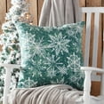 thumbnail image 5 of Greendale Home Fashions Evergreen Christmas Snowflake Square Throw Pillow - 18" - Green, 5 of 7