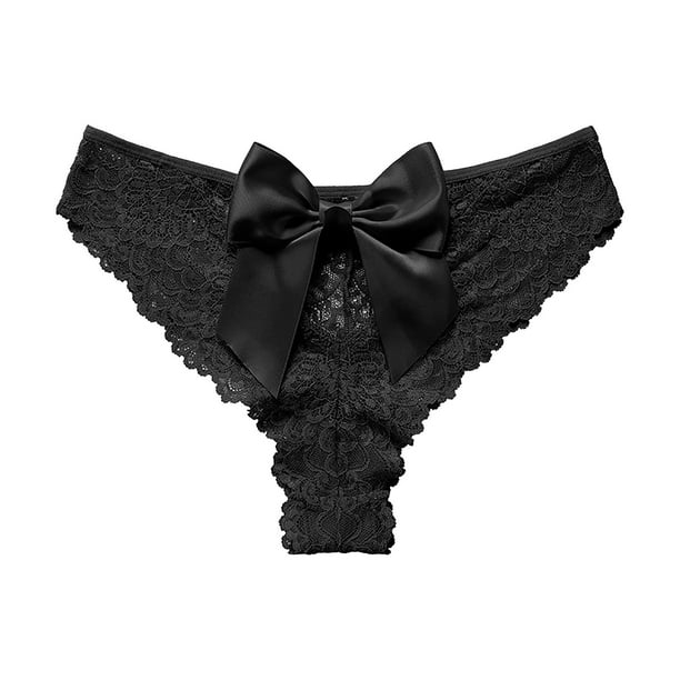 Gibobby Calzones de encaje para mujer Ropa interior de mujer Bikini sin costuras Ropa interior de encaje Bragas de media espalda(Negro,XL)