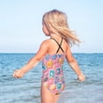 thumbnail image 5 of Girls' One-piece Swimsuit Cross Back Bathing Suit Beach Surfing Sizes 3T-10T Colorful Marine Life, 5 of 9
