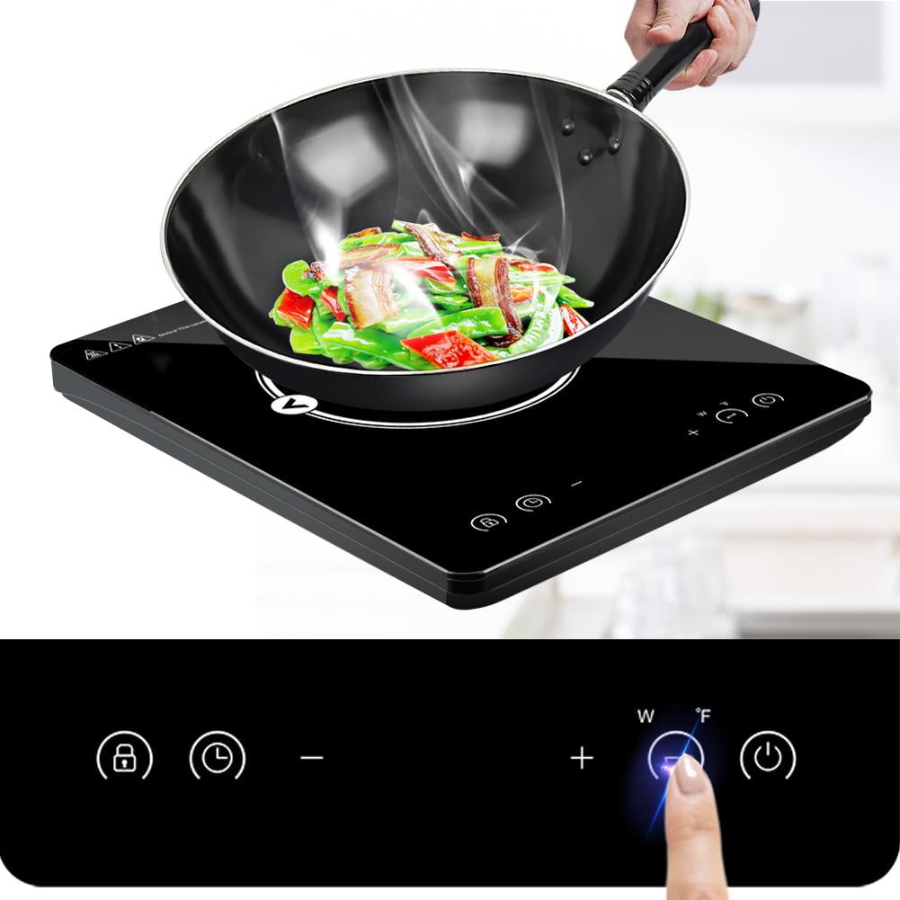 Portable Induction Cooktop 1800W Countertop Burner Cooker with Timer Sensor Touch Electric Induction Cooker Cooktop，9 Power Levels Suitable for Iron Safety Lock Stainless Steel Cookware